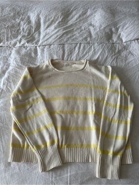 Women’s GAP Cream & Yellow Roll-Neck Striped Sweater